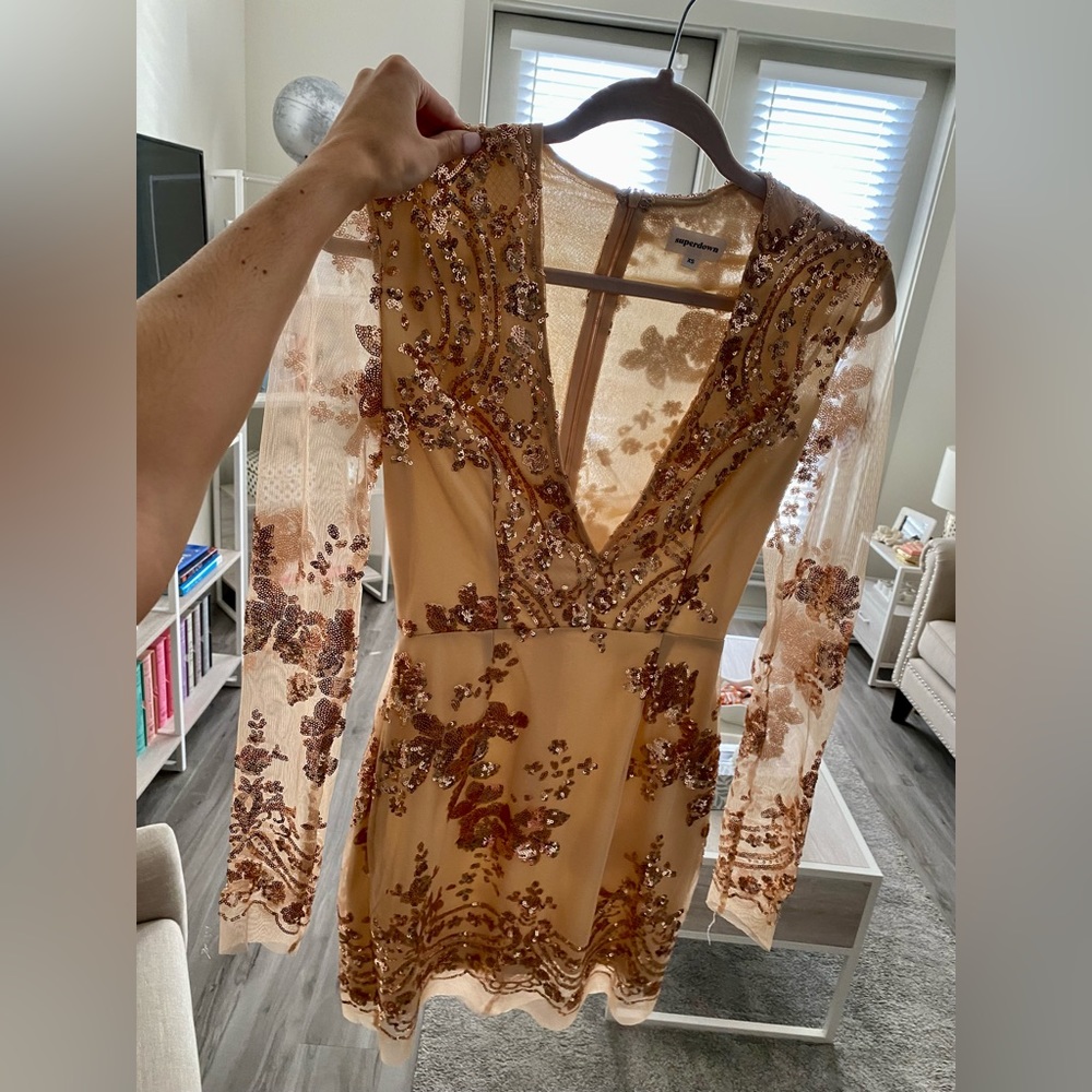 Revolve Superdown Jessa Deep V Sequin Mini Dress - image 7